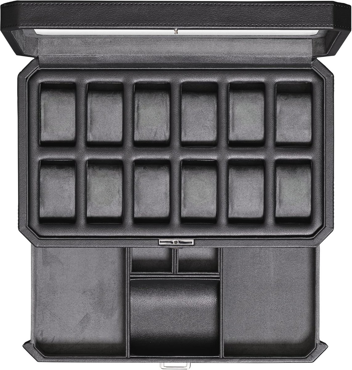 Horlogedoos met 12 vakken voor heren - stijlvolle organizer voor horloges