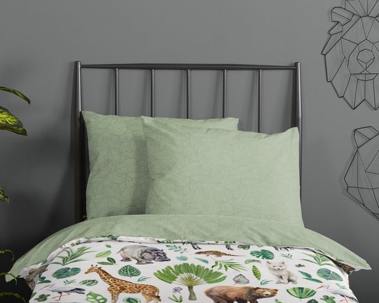 Housse de couette enfant Good Morning Samba jungle - coton - 140x200 + 70x90 cm