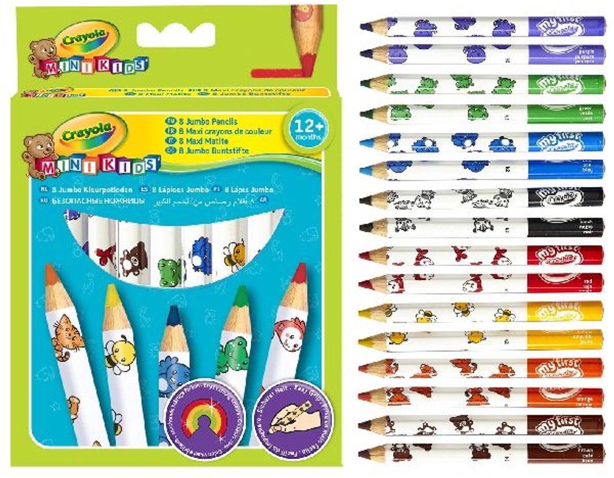 Crayola - Mini Kids - Potlood - 8 Dikke Kleurpotloden Voor Kinderen — afbeelding 13