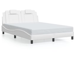 Tweepersoonsbed | Dubbelbed | Volwassenenbed | Bedframe "Viana" zonder matras kunstleer wit 120x200 cm