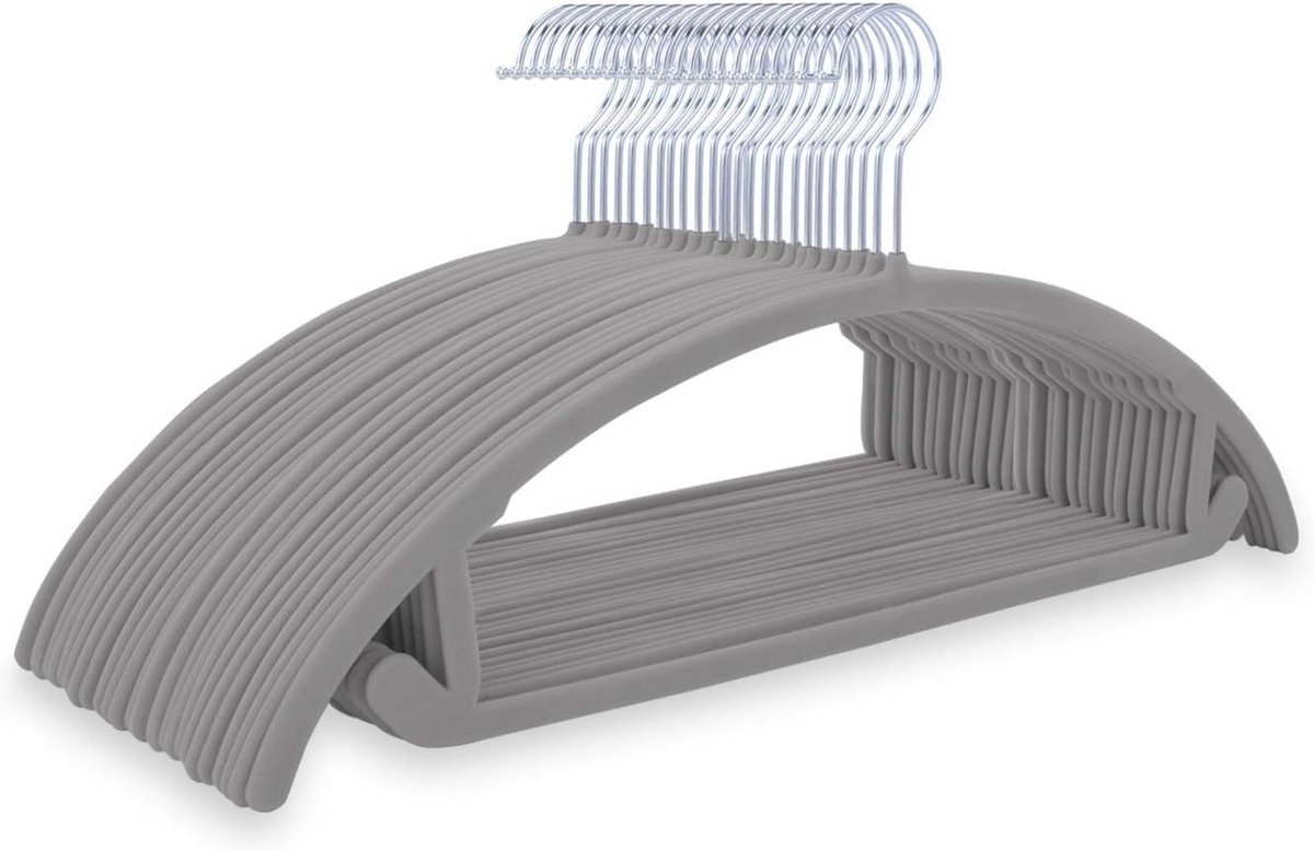 Luxe Antislip Velours Kledinghangers Set van 30 - Ruimtebesparend met Valbeveiliging