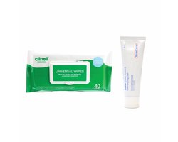 Tenscare & Clinell– Hygiëne bundel Glijmiddel + Schoonmaakdoekjes | glijmiddel op waterbasis |desinfectiedoekjes