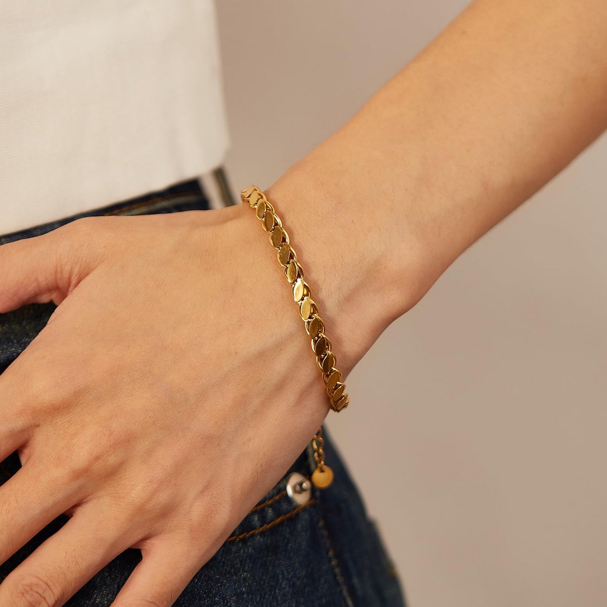 Stijlvolle Schakelarmband Dames van Roestvrij Staal - Elegante Armband voor Vrouwen