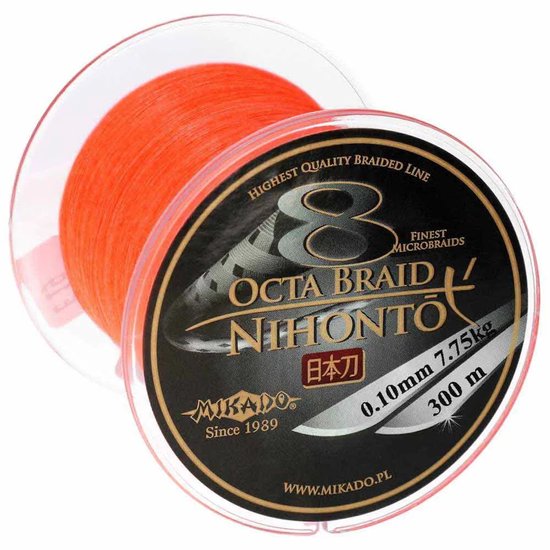 Mikado Nihonto Octa 8 Braid Vislijn - 0,26 mm x 300 m - Oranje van Merkloos — afbeelding 2