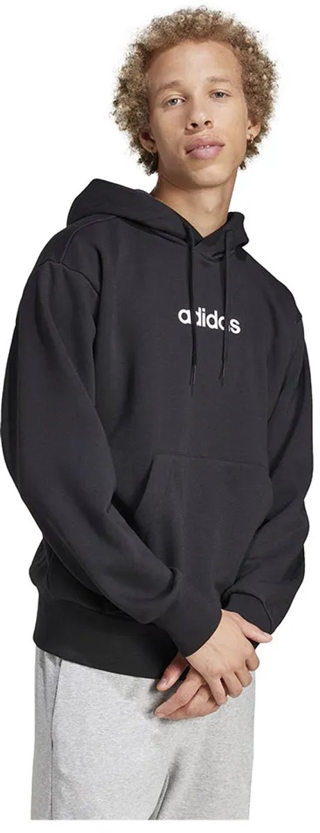 Adidas Essentials Linear Fleece Hoodie M Man Zwart