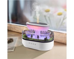 Cloud rain bevochtiger water druppels, 7 kleuren rain sound bevochtiger, 250ml micro landscape regendruppels etherische olie aroma-diffuser, stil regenlicht, timer, automatische uitschakeling