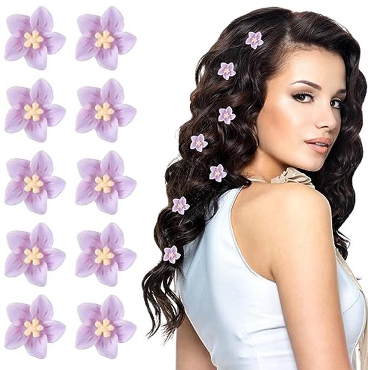 20 Mini Haarspeldjes Bloem Clips - Antislip Haaraccessoires voor Vrouwen en Meisjes