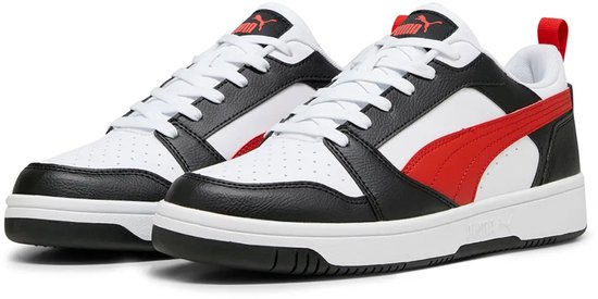Red Rbamble Rifbound PUMA Rebound v6 Low Unisex Sneakers - PUMA White-For All Time Red-PUMA ...
