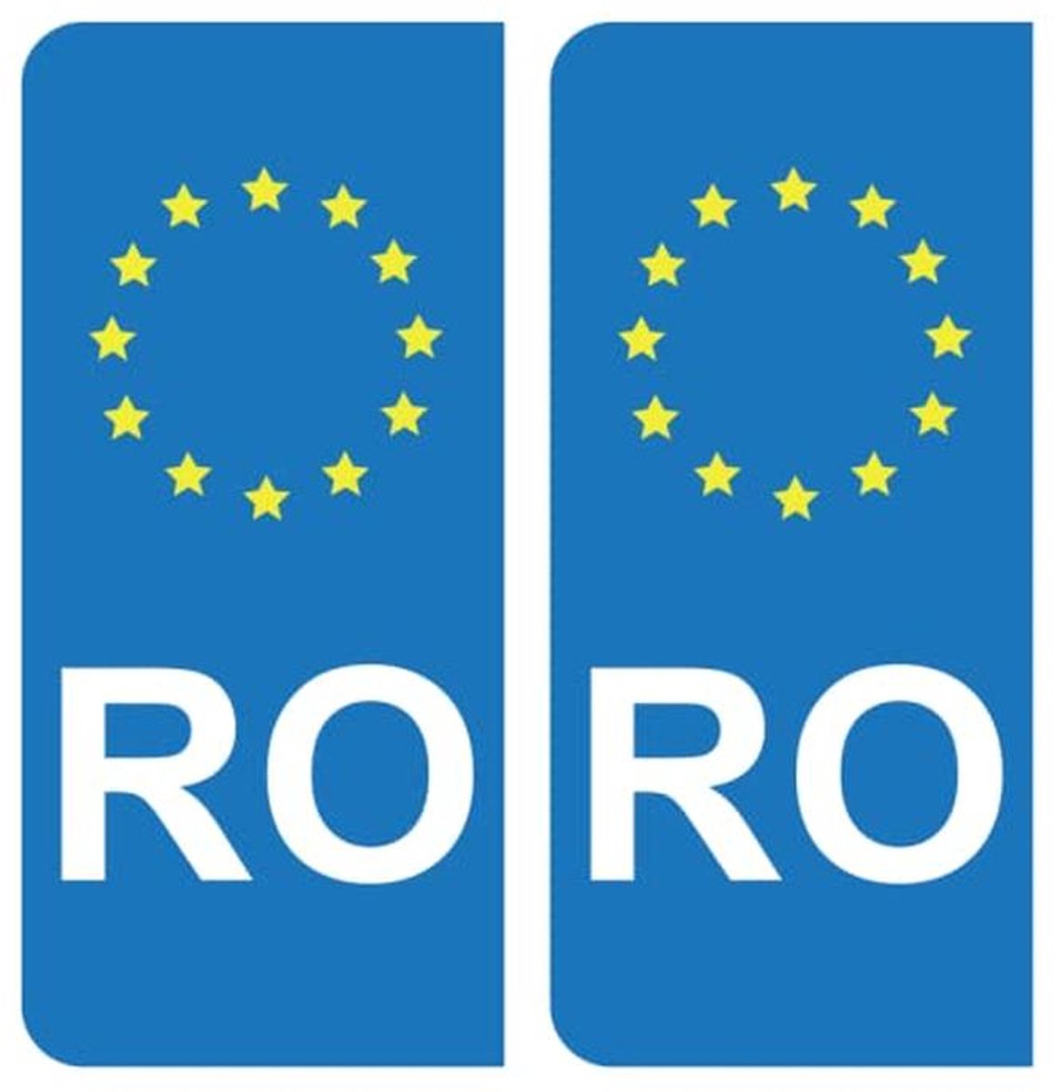 Stickers voor kentekenplaten Roemenië EU - Blauw