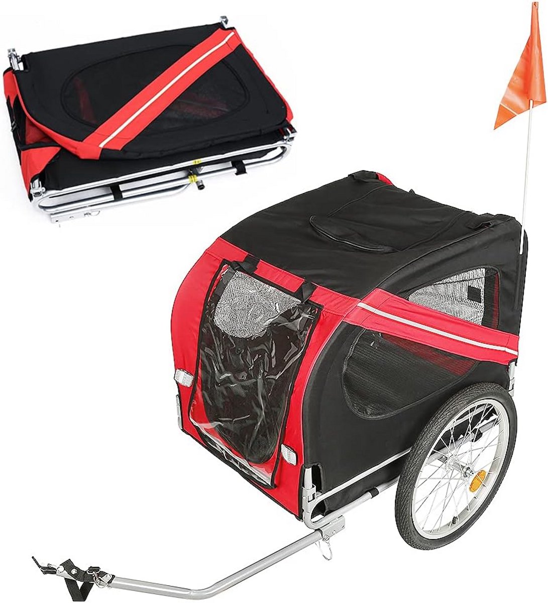 Opvouwbare Fietskar voor Honden met Reflectoren - Universele Fietsaanhanger van Waterdicht Materiaal - Maximaal 40 kg