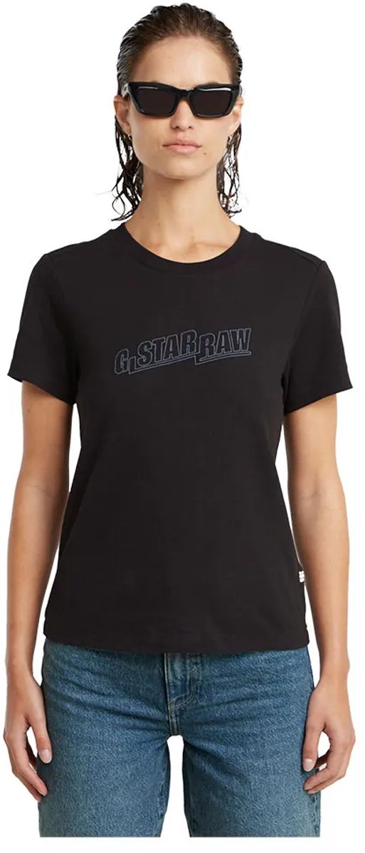 G-Star Embro logo r t wmn Dames Tops Zwart
