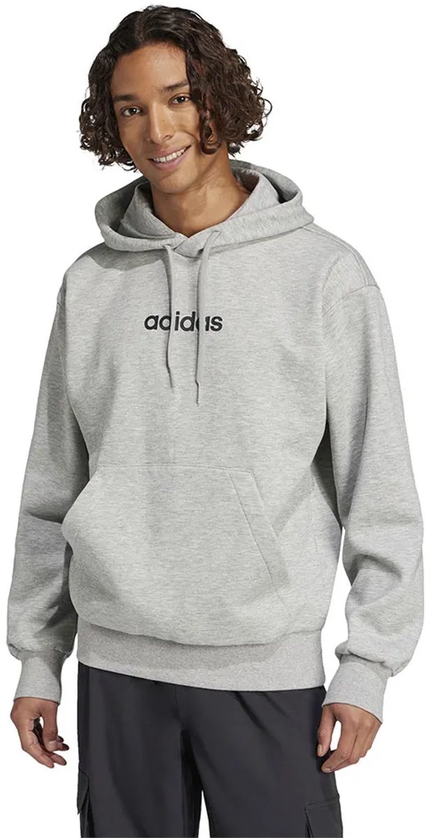 Adidas Essentials Linear Fleece Hoodie L Man Zwart