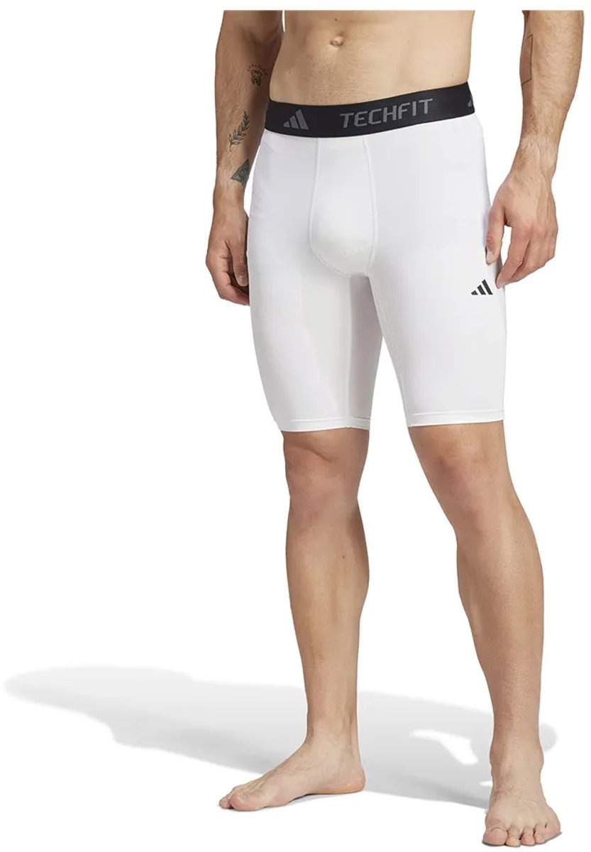 Adidas Techfit Compression Korte Leggings Man Wit