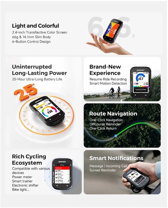 IGPSPORT BSC200S GPS Fietscomputer van Merkloos — afbeelding 5