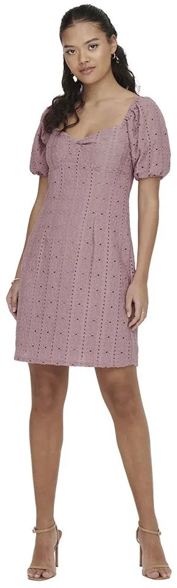 Jdy Willow Bow Korte Mouwen Korte Jurk Roze L Vrouw