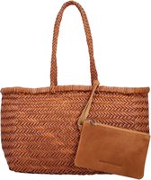 Hide & Stitches Amazone Shopper - Schoudertas - Handtas - Gevlochten - Leer - 100% - Leren Dames Tas - Cognac
