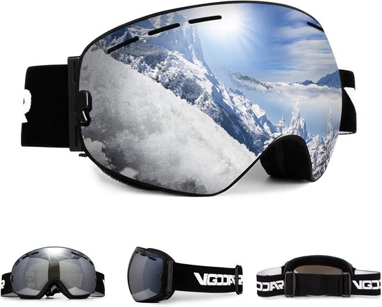 Frameloze Skibril Met Dubbele Sferische Lens - 100% UV400-bescherming Voor Skiën en Snowboarden