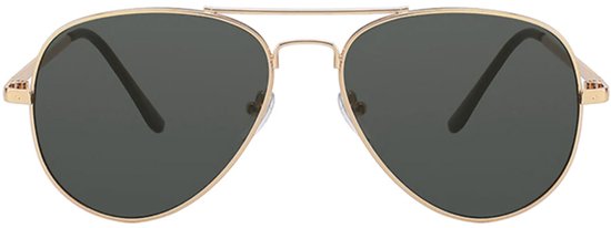 KIMU Zonnebril Avator Heren - Goud Montuur - Zwarte Glazen - Gouden Pilotenbril Seventies Vintage Retro Piloot Model Carnaval van Merkloos — afbeelding 4