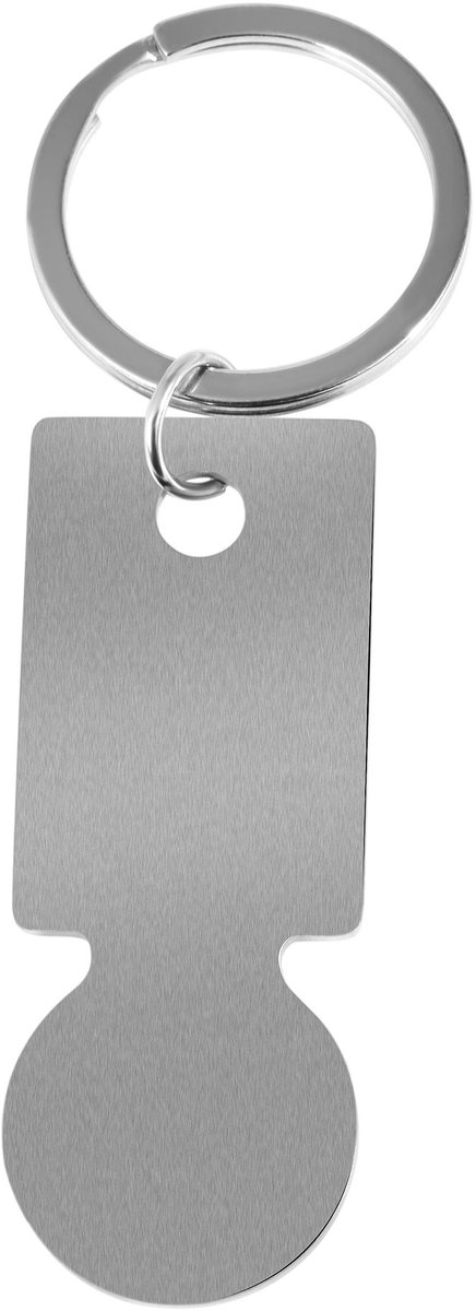 AKZENT Akzent Unisex Sleutelhanger Eddi sleutelhanger van roestvrij staal inclusief winkelchip,