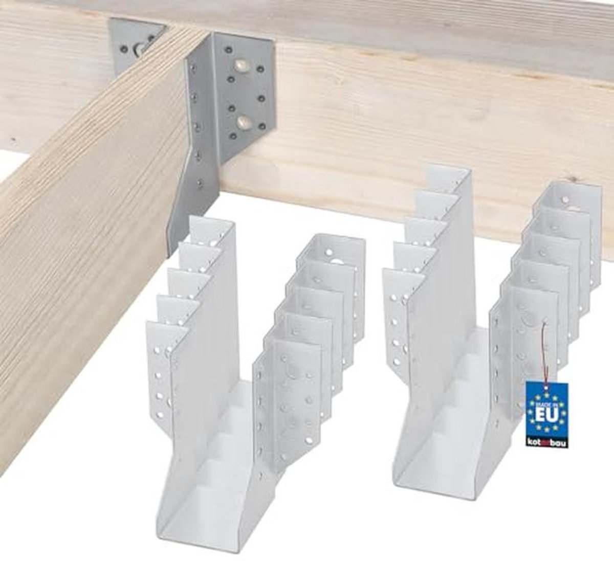 Set van 10 Balkverbinders Type A 60 mm voor Houten Constructies Buitentoepassing