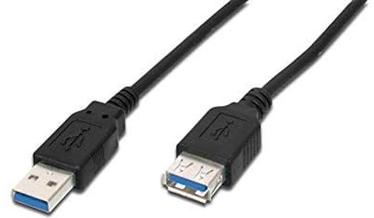 USB 3.0 Verlengkabel 3m A/M naar A/F - Zwart