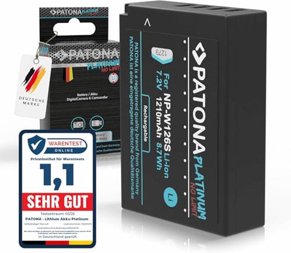 NP-W126s NP-W126 Batterij voor X-M5, X100VI, X-S10 en meer - 1140mAh