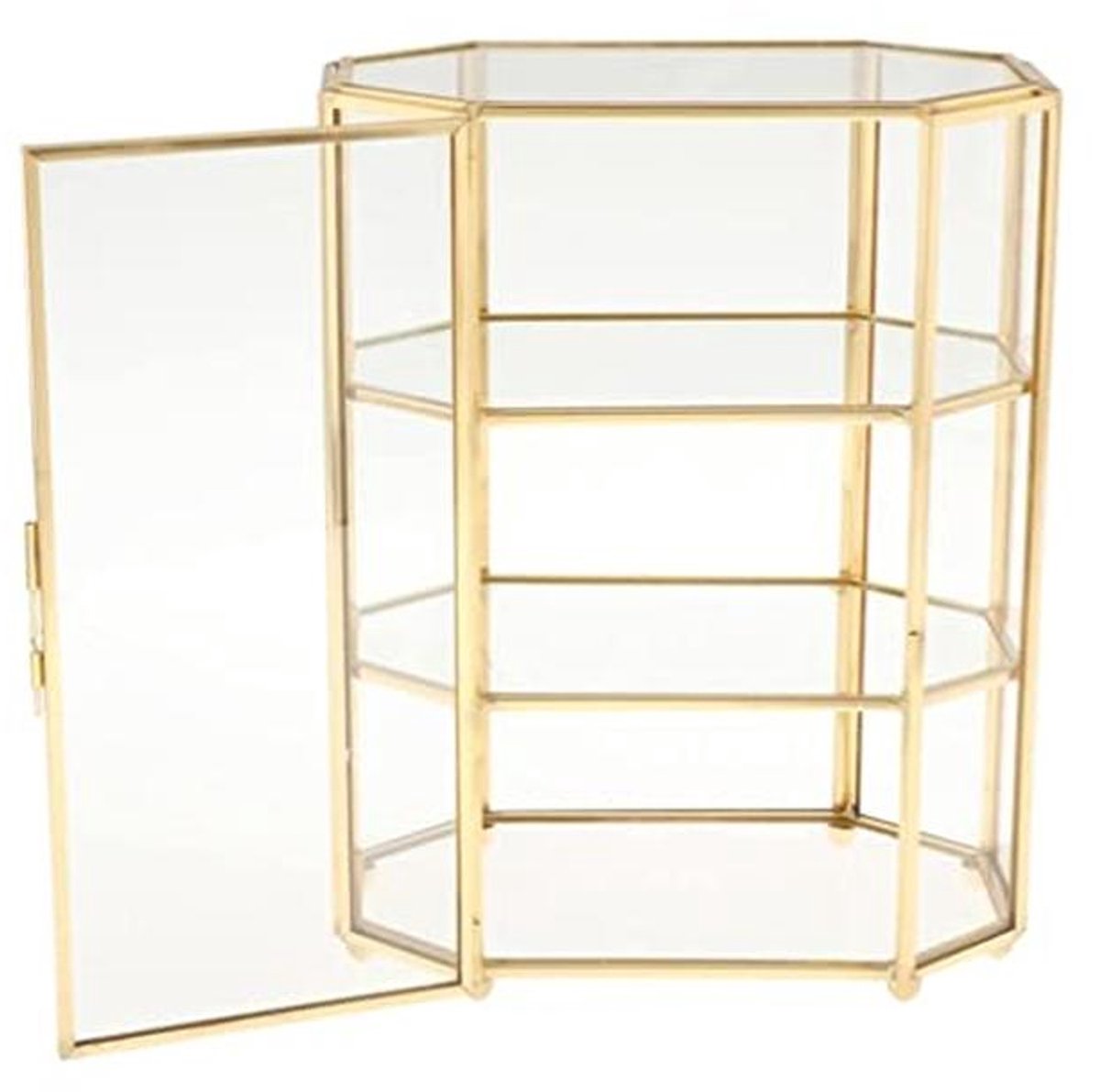 Sieradendoos 3-laags glazen make-up organizer voor sieraden opslag - 21,5 x 16,5 x 10 cm