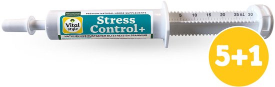 Vitalstyle StressControl+ - Paarden Supplement - Natuurlijke Rustgever bij Stress en Spanning - Voordeelverpakking - 6 x 30ml Vitalstyle StressControl+ - Paarden Supplement - Natuurlijke Rustgever bij Stress en Spanning - Voordeelverpakking - 6 x 30ml