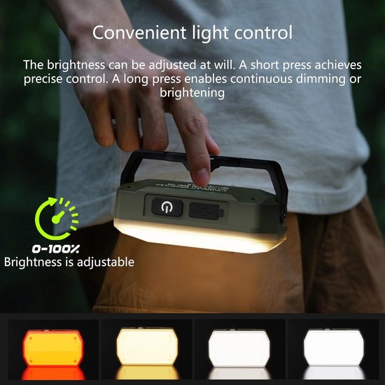 Buitenlamp - LED - Magnetisch - Oplaadbaar - Draagbaar - Noodverlichting - Werklamp -3-Lichtstanden - Outdoor - Camping -Garage — afbeelding 2