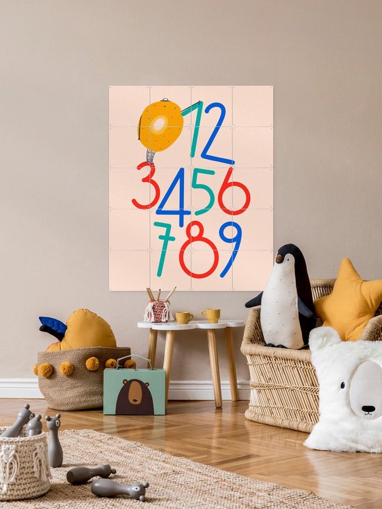 IXXI Tellen, Gozde - 100 x 140 cm - Gratis ophangtool - Grote wanddecoratie en posters Kinderkamer, Studeerkamer, Educatief