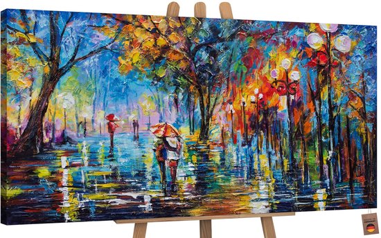 YS Peinture - Tableau sur toile peint à la main - Décoration murale Ville - Coloré - Urbain - Décoration murale salon - Décoration chambre - Accessoires de chambre - Tableau moderne - Tableaux salon Sans cadre flottant 100x50