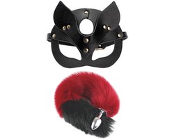 Oneay 2-delige Fox Tail Anale Plug Set – Dierenstaart Butt Plugs met Sexy Masker – Animal Role Play Seksspeeltje voor Vrouwen, Mannen & Koppels