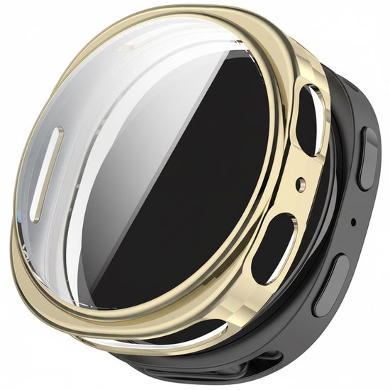 Screenprotector case - geschikt voor Samsung Galaxy Watch 8 - 44mm - flexibel en zacht - TPU full cover hoesje - 44 mm - volledige bescherming - goud