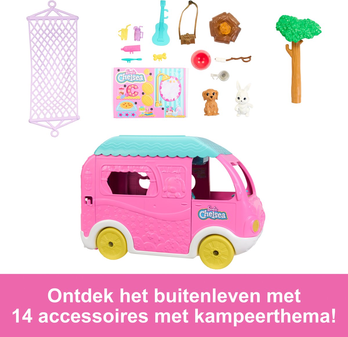 Barbie Chelsea Camper met hondje en konijn - Speelfigurenset — afbeelding 6