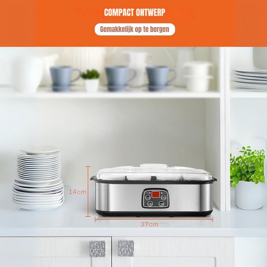 Quvo® Yoghurtmaker - Citruspers - Ijsmachine - Zilver - ‎37cm x 18cm x 14cm van Quvo — afbeelding 5