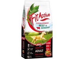 Fit Active Pure Beef & Rosehip SMALL – Hypoallergene mono-eiwit hondenbrokken zonder kip of tarwe – Hondenvoer met rundvlees - Kleine rassen - 12kg
