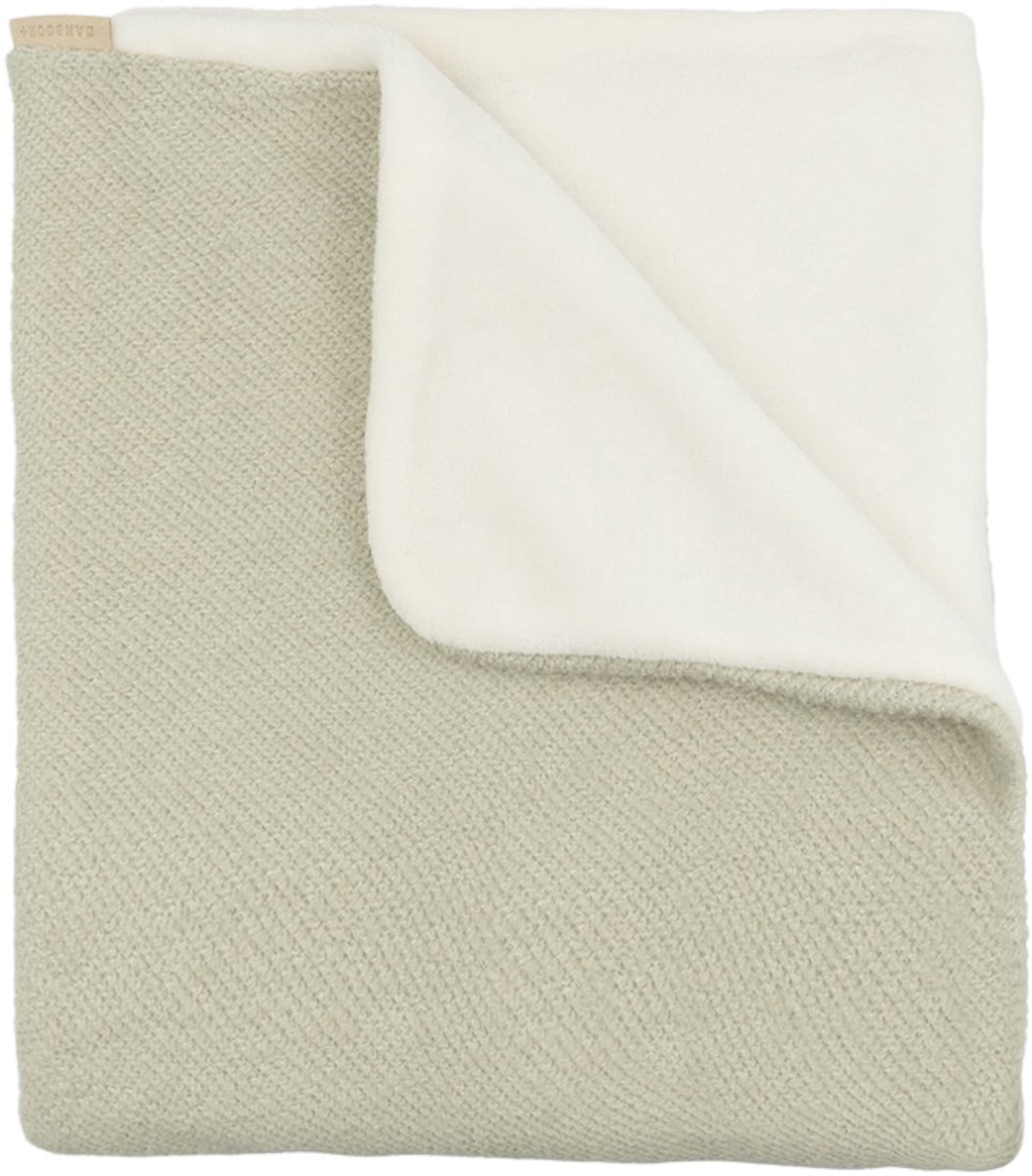 Bamboom Geborstelde Wiegdeken met pluche - Sage Olives