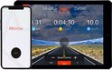 Een smartphone en tablet tonen de VirtuFit FitShow app met sportdata.