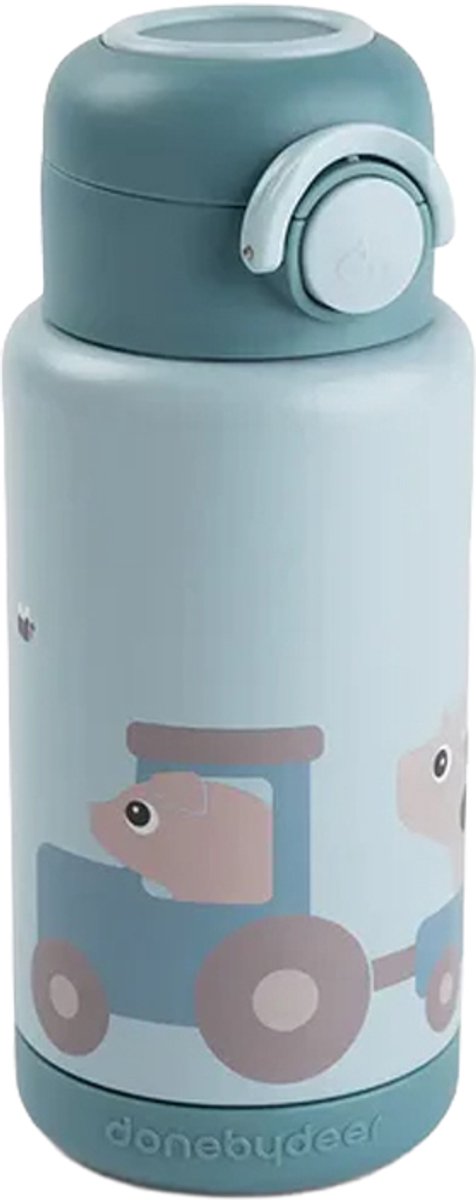 Done by Deer Thermosfles - Tiny Farm - 340 ml - Blue