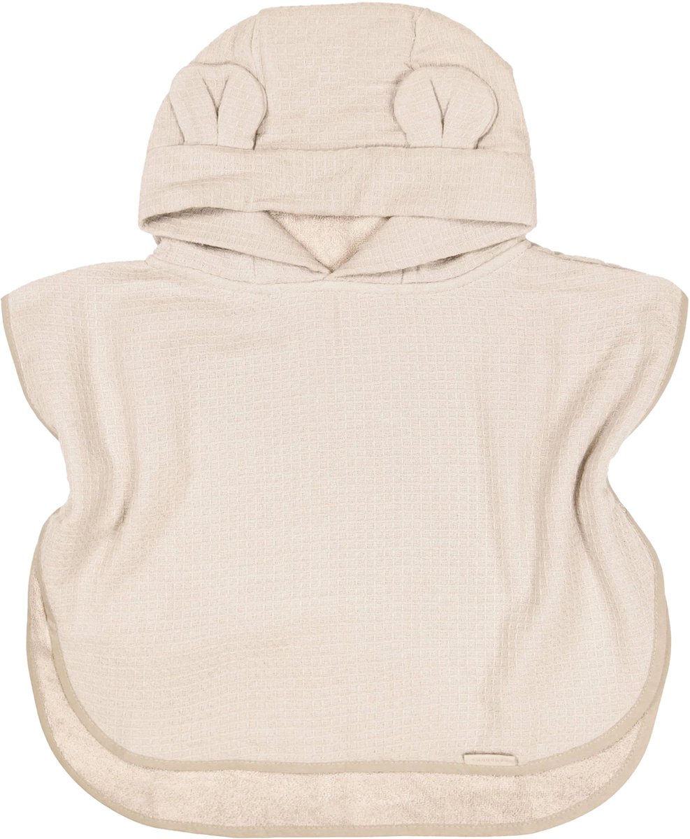 Bamboom Badponcho Baby 0–2 Jaar - Bamboe Wafel Terry - Warm White