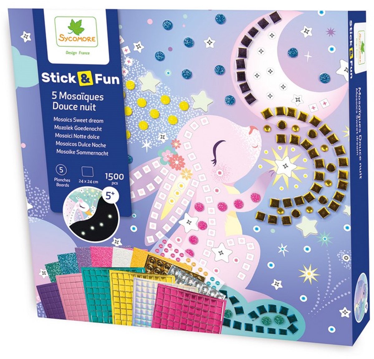 Sycomore mozaïek speelgoed Stick'N Fun Douce nuit creatief knutselen.