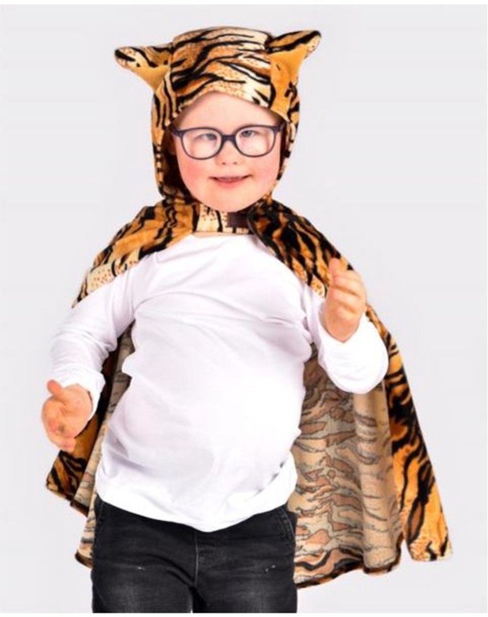 Den Goda Fen cape tijger verkleedkostuum voor kinderen 98-128.