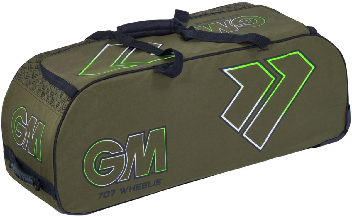 Gunn and Moore sporttas met wielen - 707 Wheelie Bag Khaki - 92 liter.