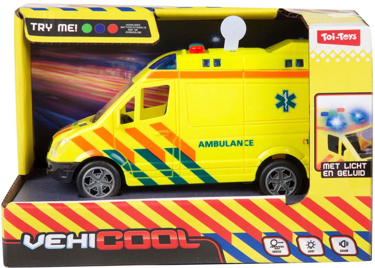 Toi-Toys Ambulance - speelgoed auto - frictie - licht en geluid - speelgoed — afbeelding 4