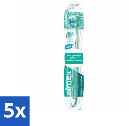 Elmex - Tandenborstel - Sensitive Professional Extra Zacht - Voor Gevoelige Tanden - 1 tandenborstel - Bulkverpakking - 5 stuks