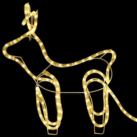 vidaXL - Kerstdecoratie - rendieren - en - slee - 576 - LED's