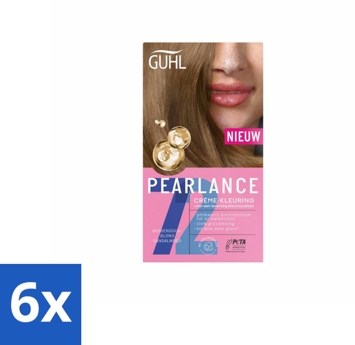 Guhl - Crème-kleuring - No. 72 Goudblond - Haarverf - Voordeelverpakking - 6 stuks
