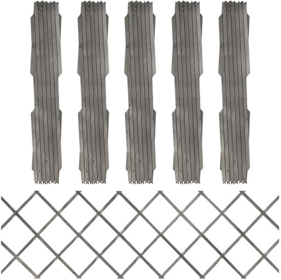 vidaXL Treillis de jardin 5 pcs 180 x 60 cm Bois d'épicéa massif Gris