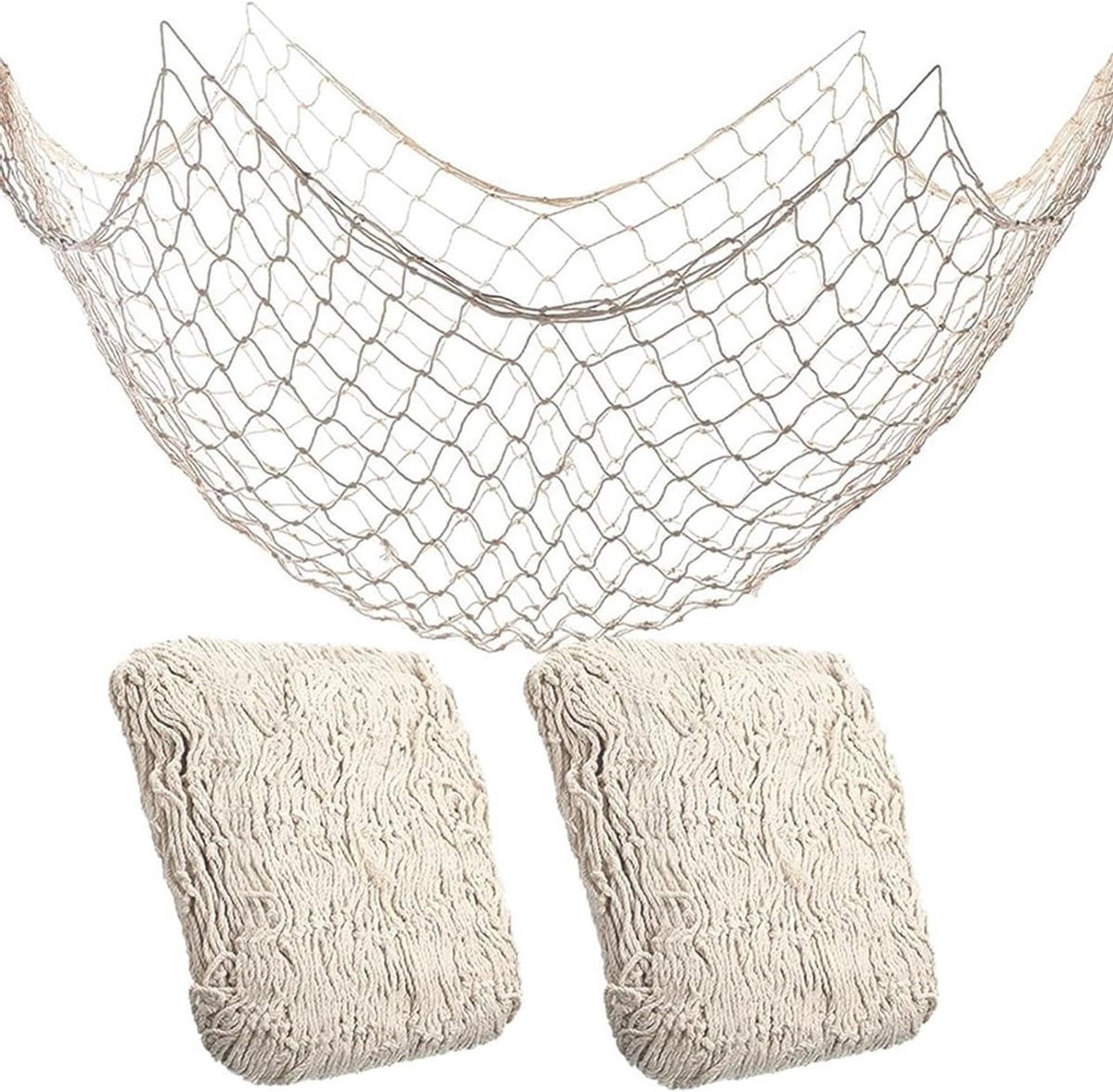 Provento - Decoratieve visnetten voor wanddecoratie in strandthema, 100 x 150 cm