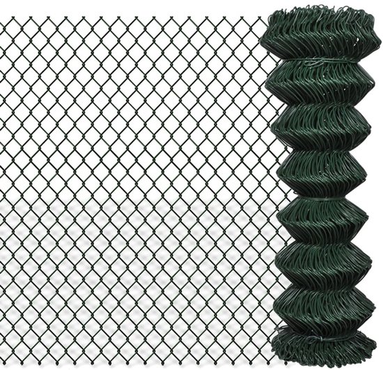 vidaXL Chain Link Fence Steel 4' 1"x82'